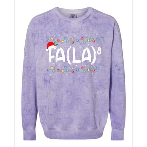 Fa (La)8 Funny Christmas Santa Fa La Math Teacher Colorblast Crewneck Sweatshirt