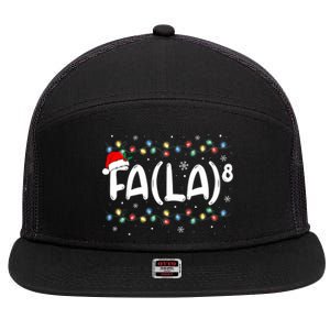 Fa (La)8 Funny Christmas Santa Fa La Math Teacher 7 Panel Mesh Trucker Snapback Hat