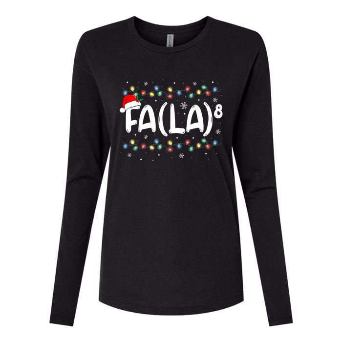 Fa (La)8 Funny Christmas Santa Fa La Math Teacher Womens Cotton Relaxed Long Sleeve T-Shirt