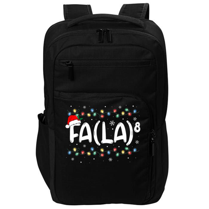 Fa (La)8 Funny Christmas Santa Fa La Math Teacher Impact Tech Backpack