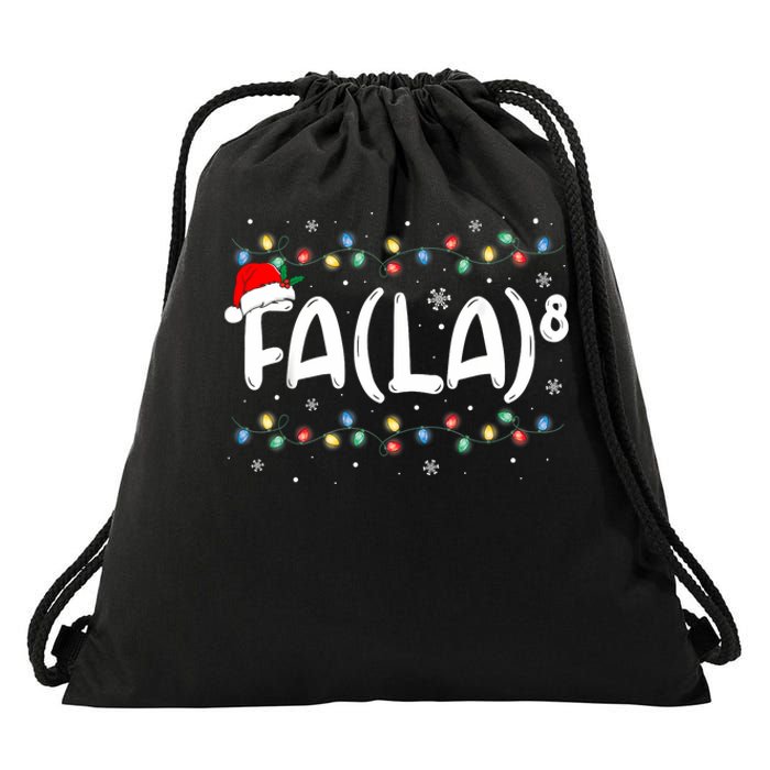 Fa (La)8 Funny Christmas Santa Fa La Math Teacher Drawstring Bag