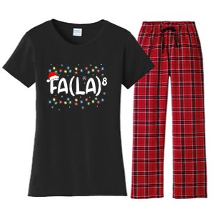 Fa (La)8 Funny Christmas Santa Fa La Math Teacher Women's Flannel Pajama Set