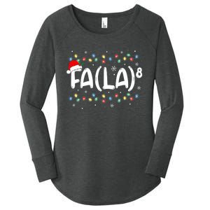 Fa (La)8 Funny Christmas Santa Fa La Math Teacher Women's Perfect Tri Tunic Long Sleeve Shirt