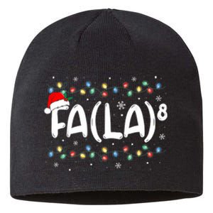 Fa (La)8 Funny Christmas Santa Fa La Math Teacher Sustainable Beanie