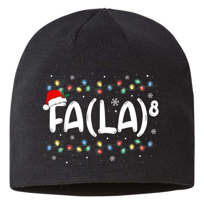 Fa (La)8 Funny Christmas Santa Fa La Math Teacher Sustainable Beanie