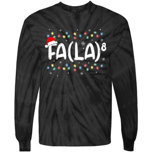 Fa (La)8 Funny Christmas Santa Fa La Math Teacher Tie-Dye Long Sleeve Shirt