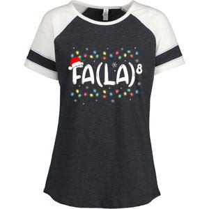 Fa (La)8 Funny Christmas Santa Fa La Math Teacher Enza Ladies Jersey Colorblock Tee