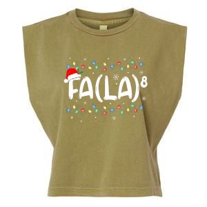 Fa (La)8 Funny Christmas Santa Fa La Math Teacher Garment-Dyed Women's Muscle Tee