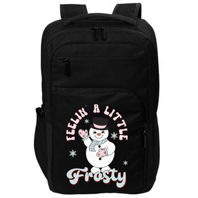 Feelin' Little Frostys Snowman Groovy Retro Christmas Pajama  Impact Tech Backpack