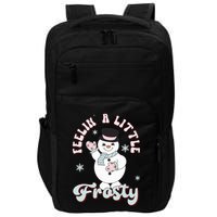 Feelin' Little Frostys Snowman Groovy Retro Christmas Pajama  Impact Tech Backpack
