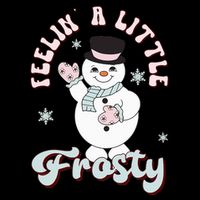 Feelin' Little Frostys Snowman Groovy Retro Christmas Pajama  Drawstring Bag