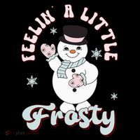 Feelin' Little Frostys Snowman Groovy Retro Christmas Pajama  Sustainable Beanie