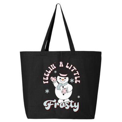 Feelin' Little Frostys Snowman Groovy Retro Christmas Pajama  25L Jumbo Tote