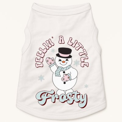 Feelin' Little Frostys Snowman Groovy Retro Christmas Pajama  Doggie Tank