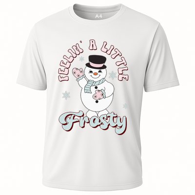 Feelin' Little Frostys Snowman Groovy Retro Christmas Pajama  Performance Shirt