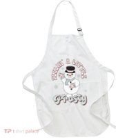 Feelin' Little Frostys Snowman Groovy Retro Christmas Pajama  Apron