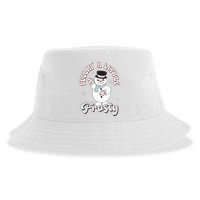 Feelin' Little Frostys Snowman Groovy Retro Christmas Pajama  Sustainable Bucket Hat