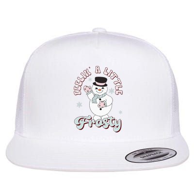 Feelin' Little Frostys Snowman Groovy Retro Christmas Pajama  Flatbill Hat