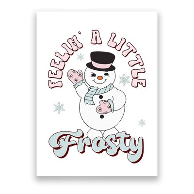 Feelin' Little Frostys Snowman Groovy Retro Christmas Pajama  Poster