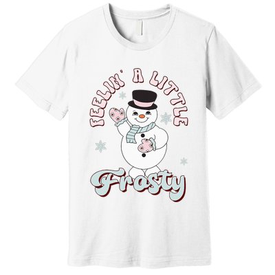 Feelin' Little Frostys Snowman Groovy Retro Christmas Pajama  Premium T-Shirt