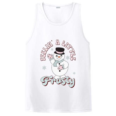 Feelin' Little Frostys Snowman Groovy Retro Christmas Pajama  PosiCharge Competitor Tank