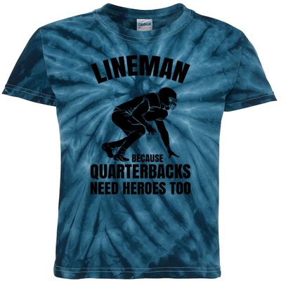 Football Lineman Kids Tie-Dye T-Shirt