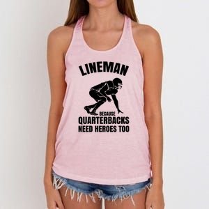 Football Lineman Women's Knotted Racerback Tank