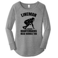 Football Lineman Women's Perfect Tri Tunic Long Sleeve Shirt