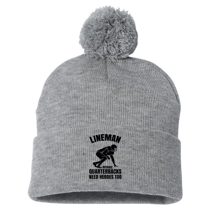 Football Lineman Pom Pom 12in Knit Beanie