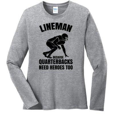 Football Lineman Ladies Long Sleeve Shirt