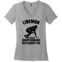 Football Lineman Women's V-Neck T-Shirt