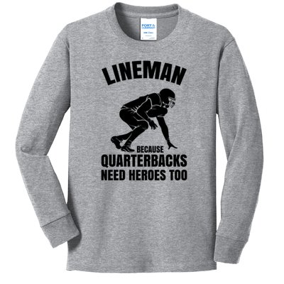 Football Lineman Kids Long Sleeve Shirt