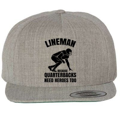 Football Lineman Wool Snapback Cap