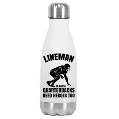 Football Lineman Stainless Steel Insulated Water Bottle