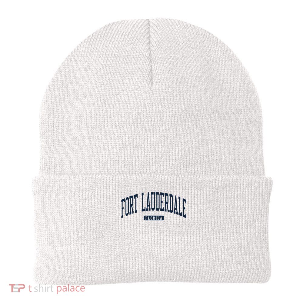 Fort Lauderdale Florida Fl College University Style Navy Beanie