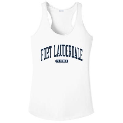 Fort Lauderdale Florida Fl College University Style Navy Ladies PosiCharge Competitor Racerback Tank