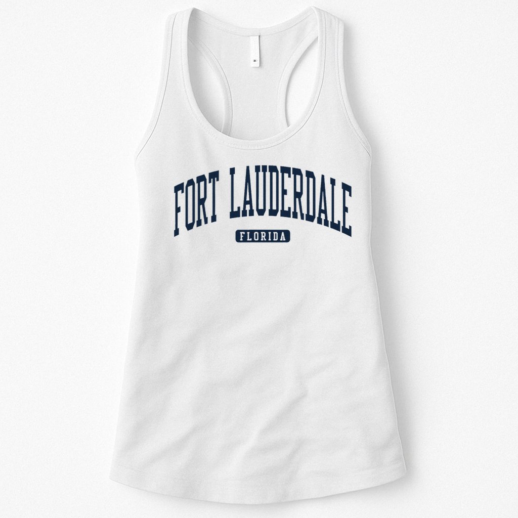 Fort Lauderdale Florida Fl College University Style Navy Womens Tank Top
