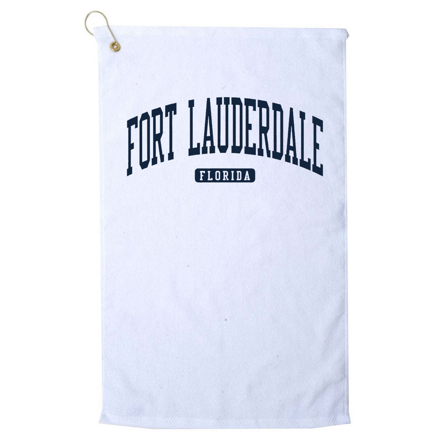 Fort Lauderdale Florida Fl College University Style Navy Golf Towel