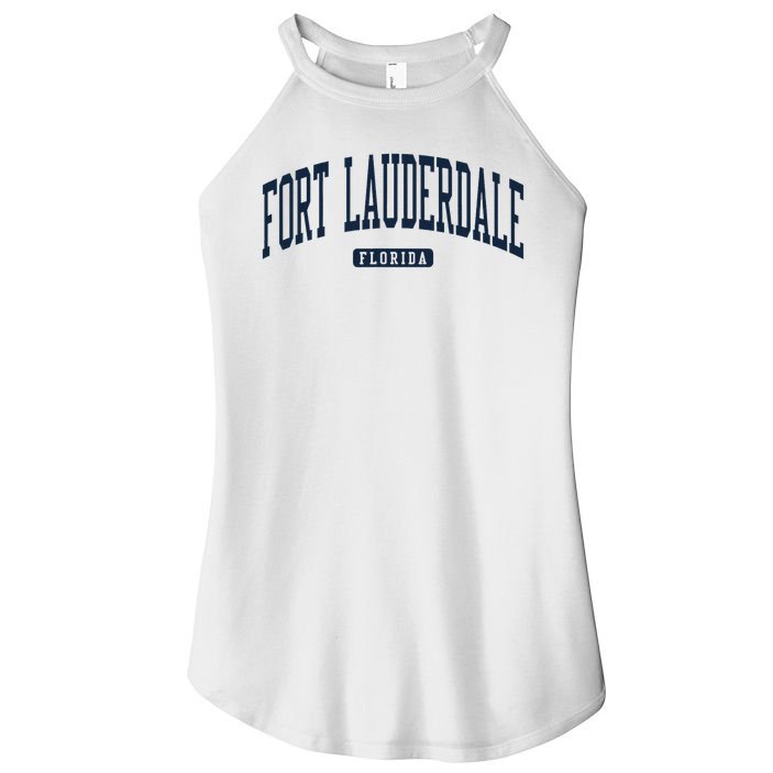 Fort Lauderdale Florida Fl College University Style Navy Women's Perfect Tri Rocker Tank
