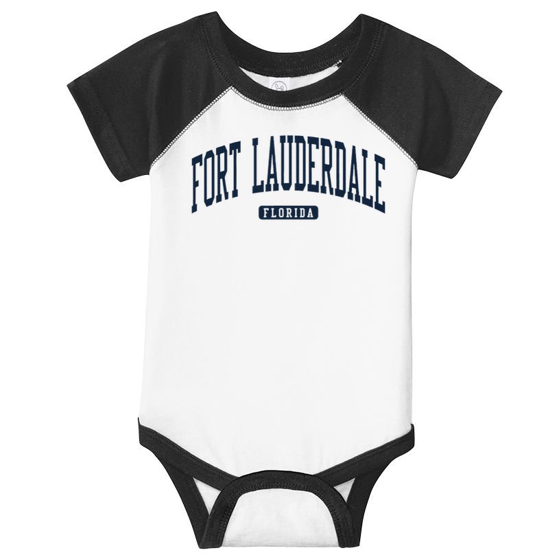 Fort Lauderdale Florida Fl College University Style Navy Infant Baby Jersey Bodysuit