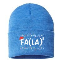 FA (LA)8 Funny Christmas Santa Fa La Math Teacher Sustainable Knit Beanie