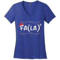 FA (LA)8 Funny Christmas Santa Fa La Math Teacher Women's V-Neck T-Shirt