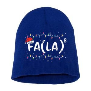 FA (LA)8 Funny Christmas Santa Fa La Math Teacher Short Acrylic Beanie