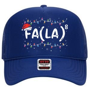 FA (LA)8 Funny Christmas Santa Fa La Math Teacher High Crown Mesh Back Trucker Hat