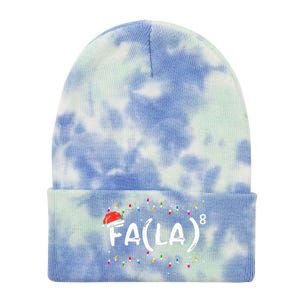 FA (LA)8 Funny Christmas Santa Fa La Math Teacher Tie Dye 12in Knit Beanie