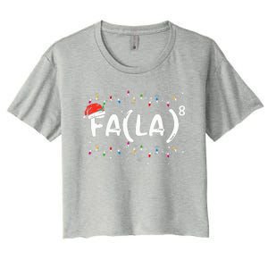 FA (LA)8 Funny Christmas Santa Fa La Math Teacher Women's Crop Top Tee