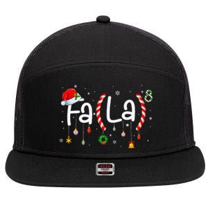 FA (LA)8 Funny Christmas Santa Fa La Math Xmas Holiday 7 Panel Mesh Trucker Snapback Hat