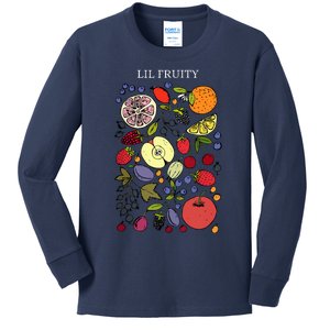 Funny Lil Fruity Subtle Lesbian Pride Month Kids Long Sleeve Shirt