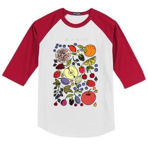 Funny Lil Fruity Subtle Lesbian Pride Month Kids Colorblock Raglan Jersey