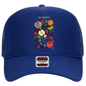 Funny Lil Fruity Subtle Lesbian Pride Month High Crown Mesh Back Trucker Hat